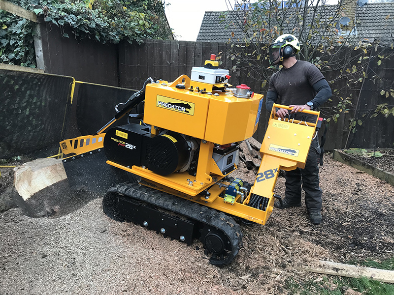 Tree Stump Grinding Machine being used to remove a tree stump